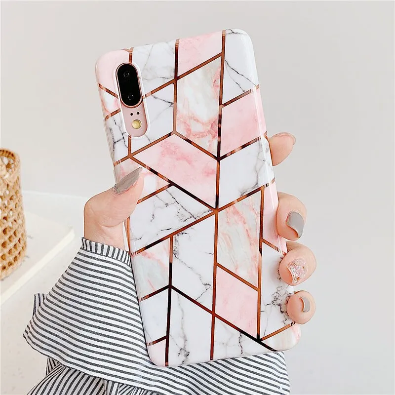 FLYKYLIN Ring Stand Case For Samsung Galaxy A50 A70 A40 Back Cover on Art Splice Marble Shell SKin Soft IMD Silicone Phone Coque