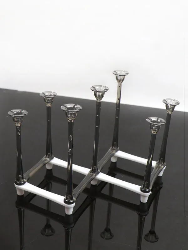 Foldable Glass Stand & Candle Stand Black