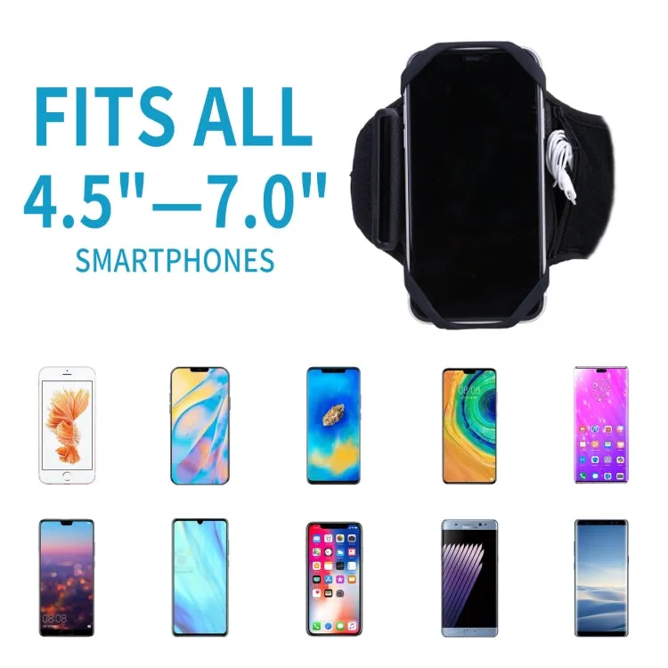 For 4.5-7 inch Phone Zipper Pocket Removable Rotating Arm Belt Bag Running Riding Phone Case(4 Claw Black)