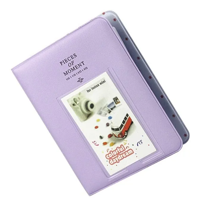 FotoCart 64 Pockets Mini Film Photo Album for Fujifilm Instax Mini LiPlay 11 9 8 7s 70 90 Link Instant Camera 3 Inch Polaroid Picture Name Card Holder (Light Purple, 64 Photo Album)