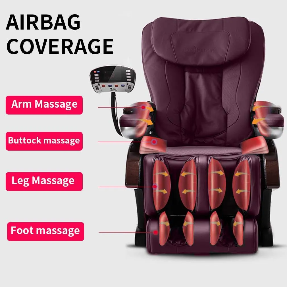 Full Body Electric Shiatsu Massage Chair (Burgundy)