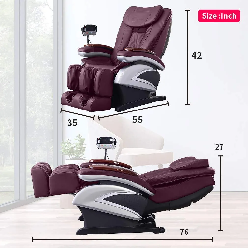 Full Body Electric Shiatsu Massage Chair (Burgundy)