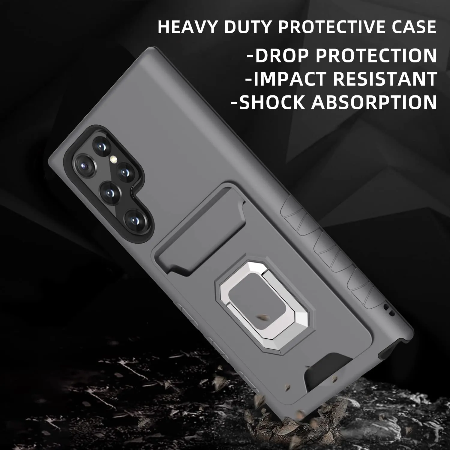 Galaxy S22 Ultra Magnetic Kickstand Shockproof Heavy Duty Case