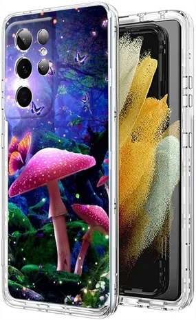 Galaxy S22 Ultra Mushroom Case | Shroom Wood Scene Case for S22 Ultra