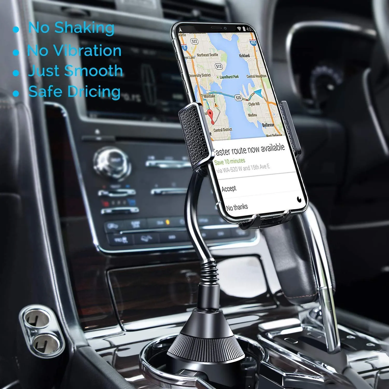 Galaxy Wireless Car Cup Holder Phone Mount Longer Neck & 360° Rotatable Cradle for Samsung Galaxy S10 Plus/S10/S9/S9 Plus/S8 Plus/S8/S7 Edge/S7/S6 Edge Plus/S5 Cup Mount