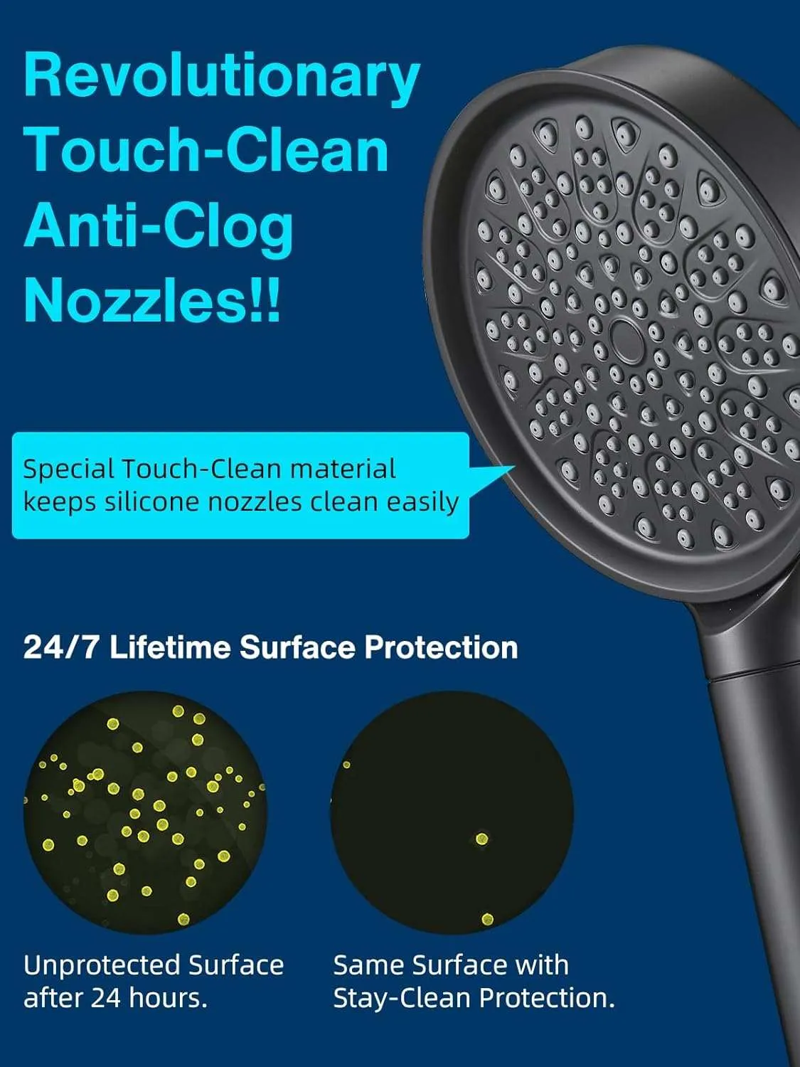 High Pressure 6 Spray Mode Showerhead