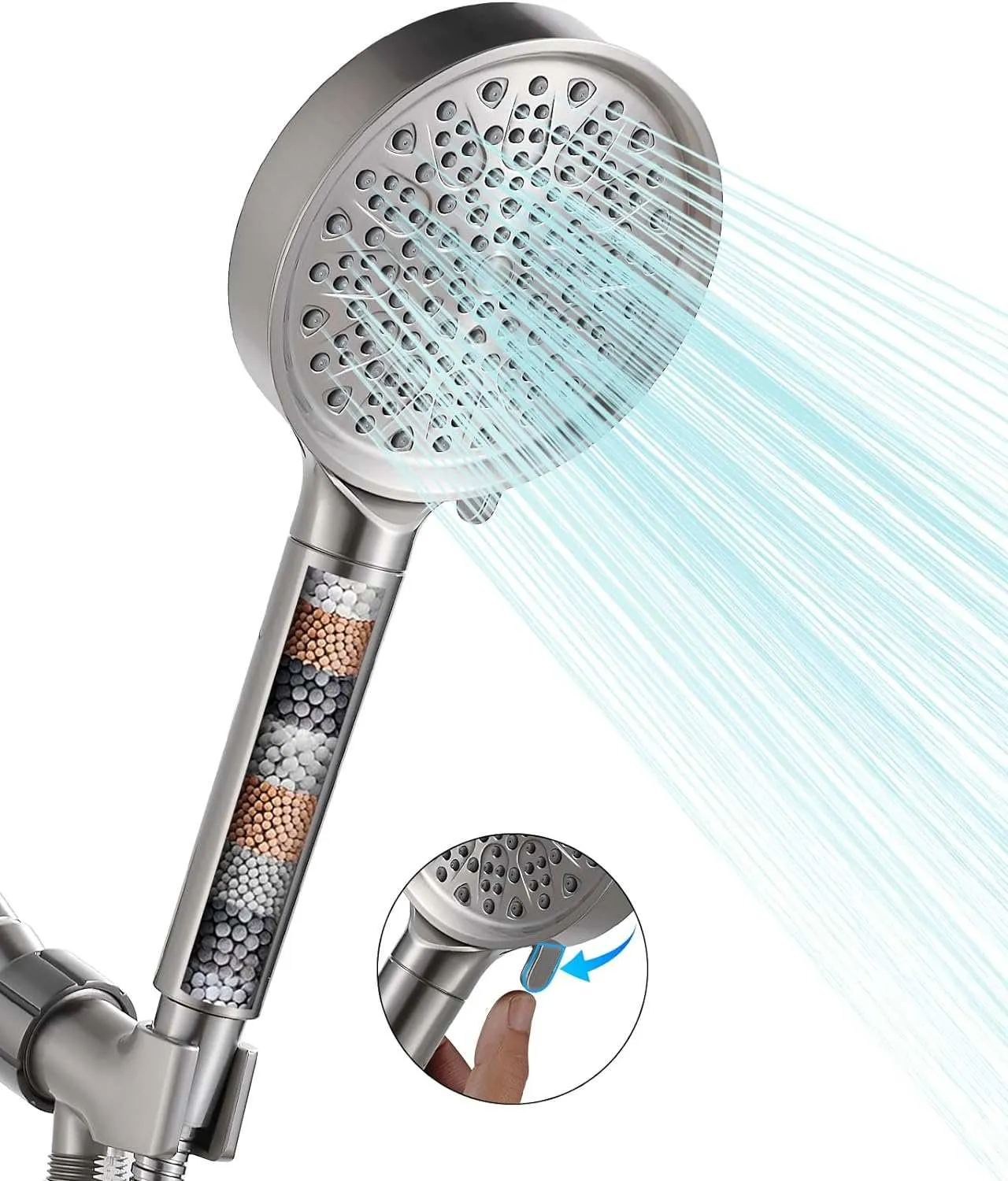 High Pressure 6 Spray Mode Showerhead