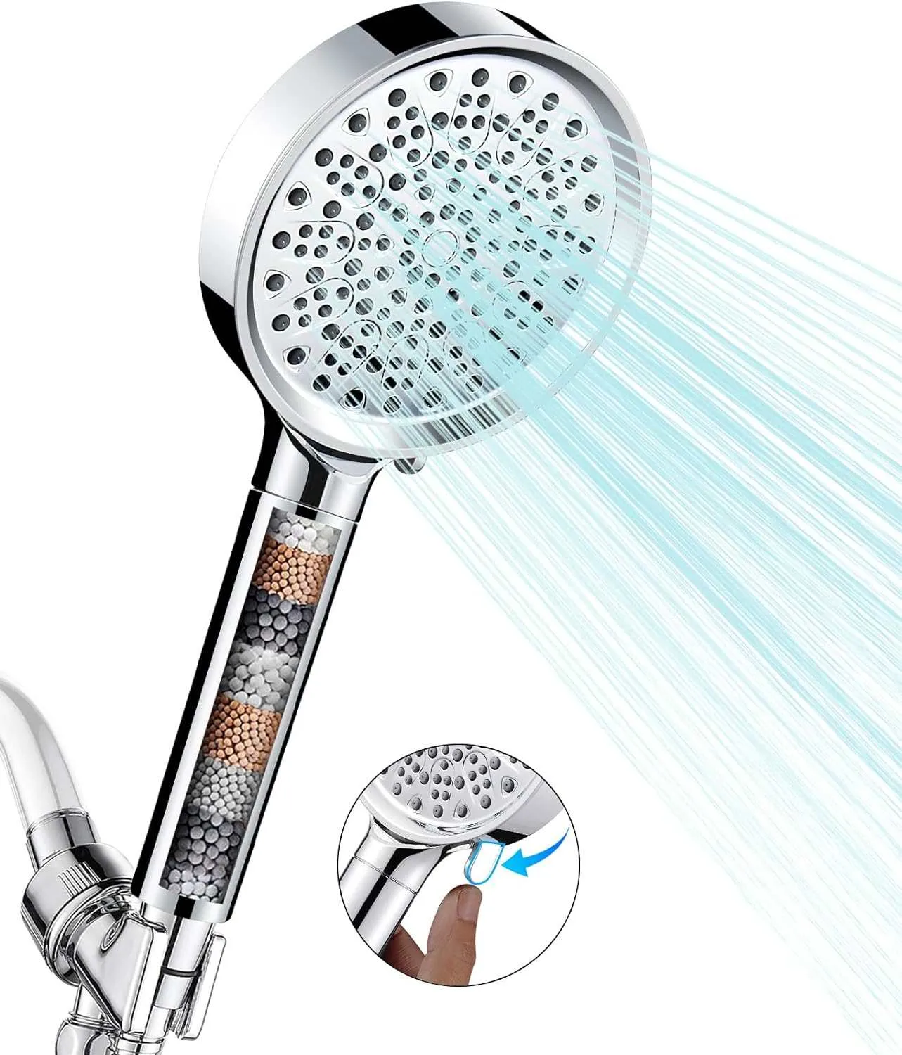 High Pressure 6 Spray Mode Showerhead