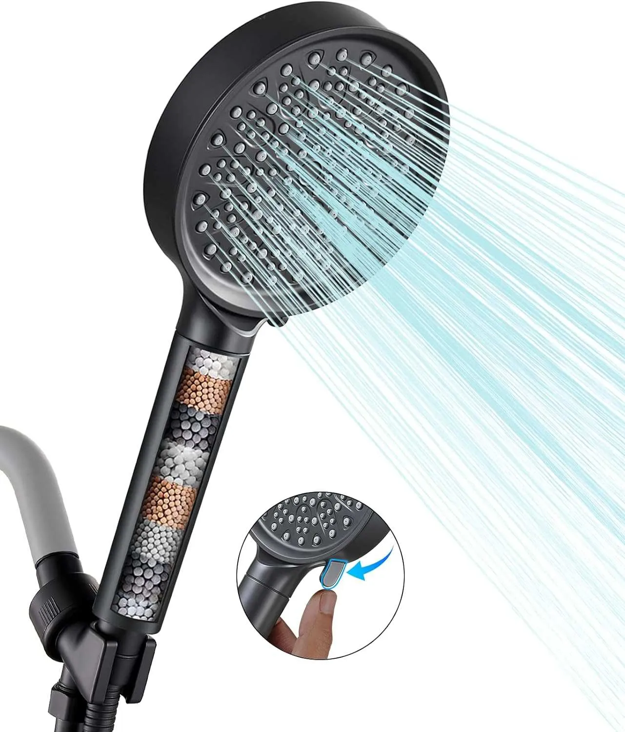 High Pressure 6 Spray Mode Showerhead