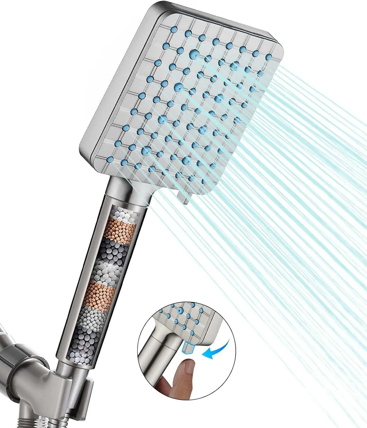 High Pressure 6 Spray Mode Showerhead