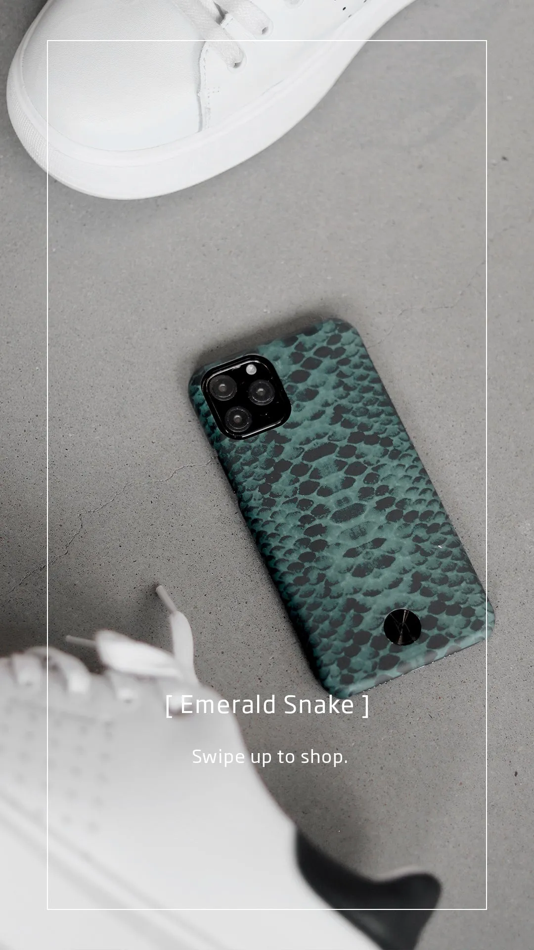 Holdit Style Phone Case for iPhone 11 Pro / Xs / X Snake Series - PARIS EMERALD SNAKE