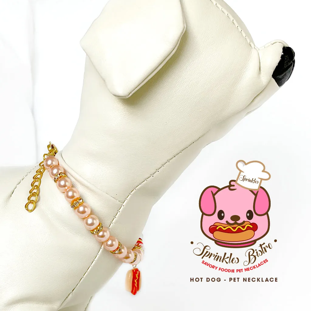 Hot Dog Pearl Dog Necklace Cat Necklace Luxury Pet Necklace