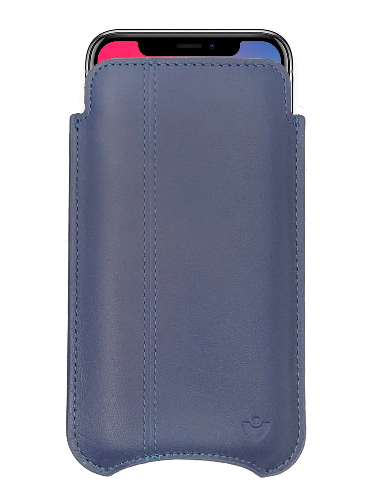 iPhone 13 / 13 Pro Blueberry Blue Leather Wallet Case with NueVue Patented Antimicrobial, Germ Fighting and Screen Cleaning Technology