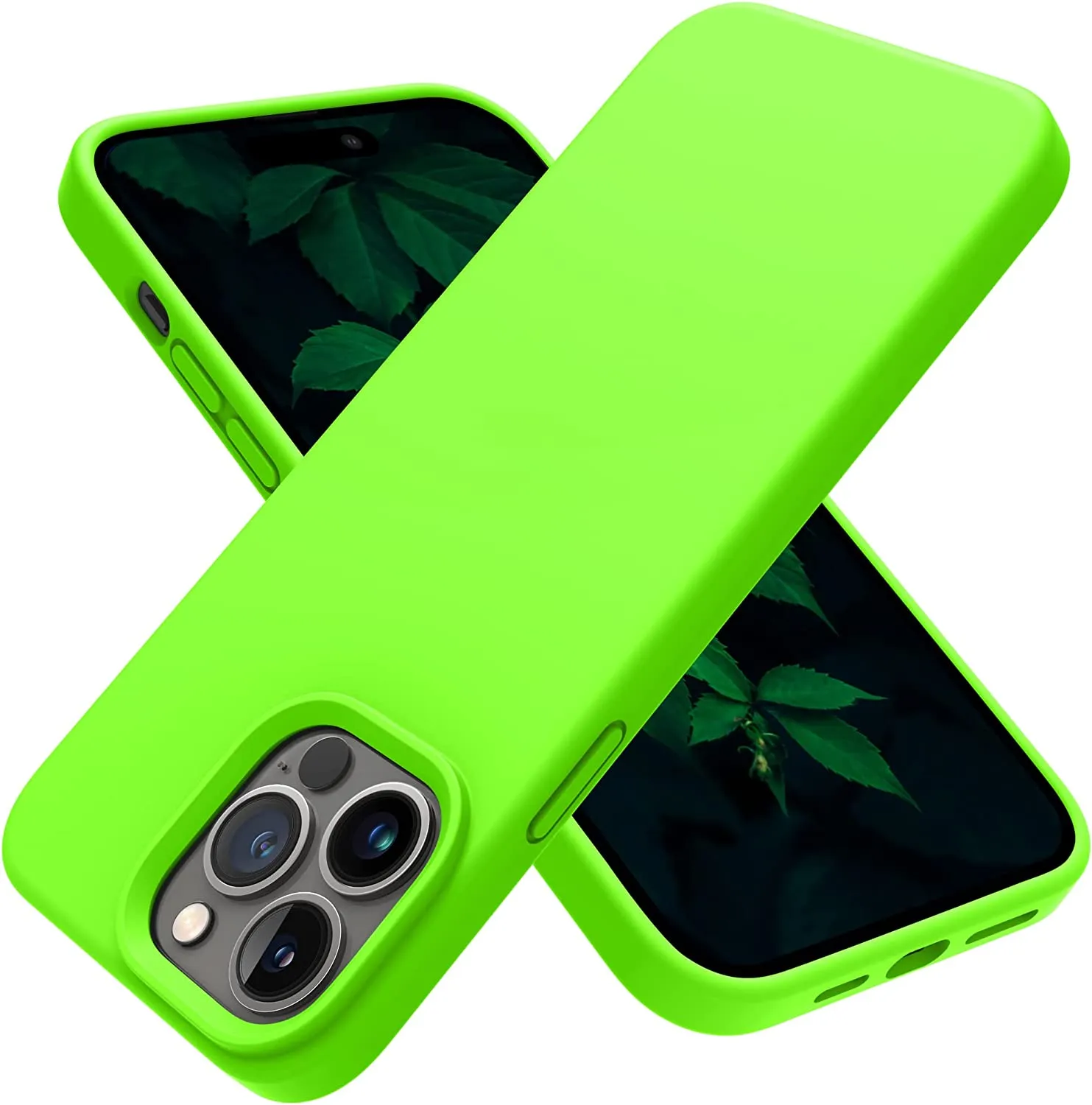 iPhone 14 Pro Case, Silicone Shockproof Slim Thin Phone Case Pine Green