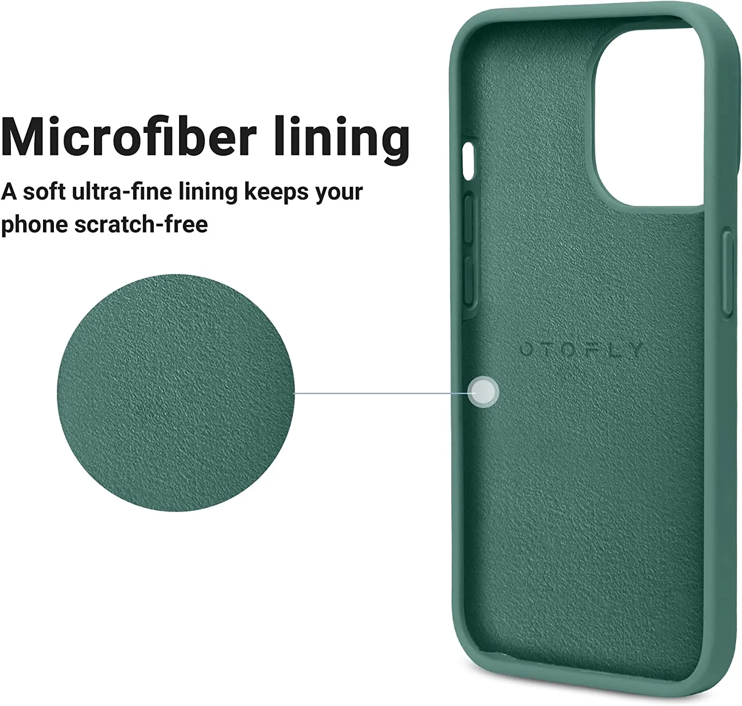 iPhone 14 Pro Case, Silicone Shockproof Slim Thin Phone Case Pine Green