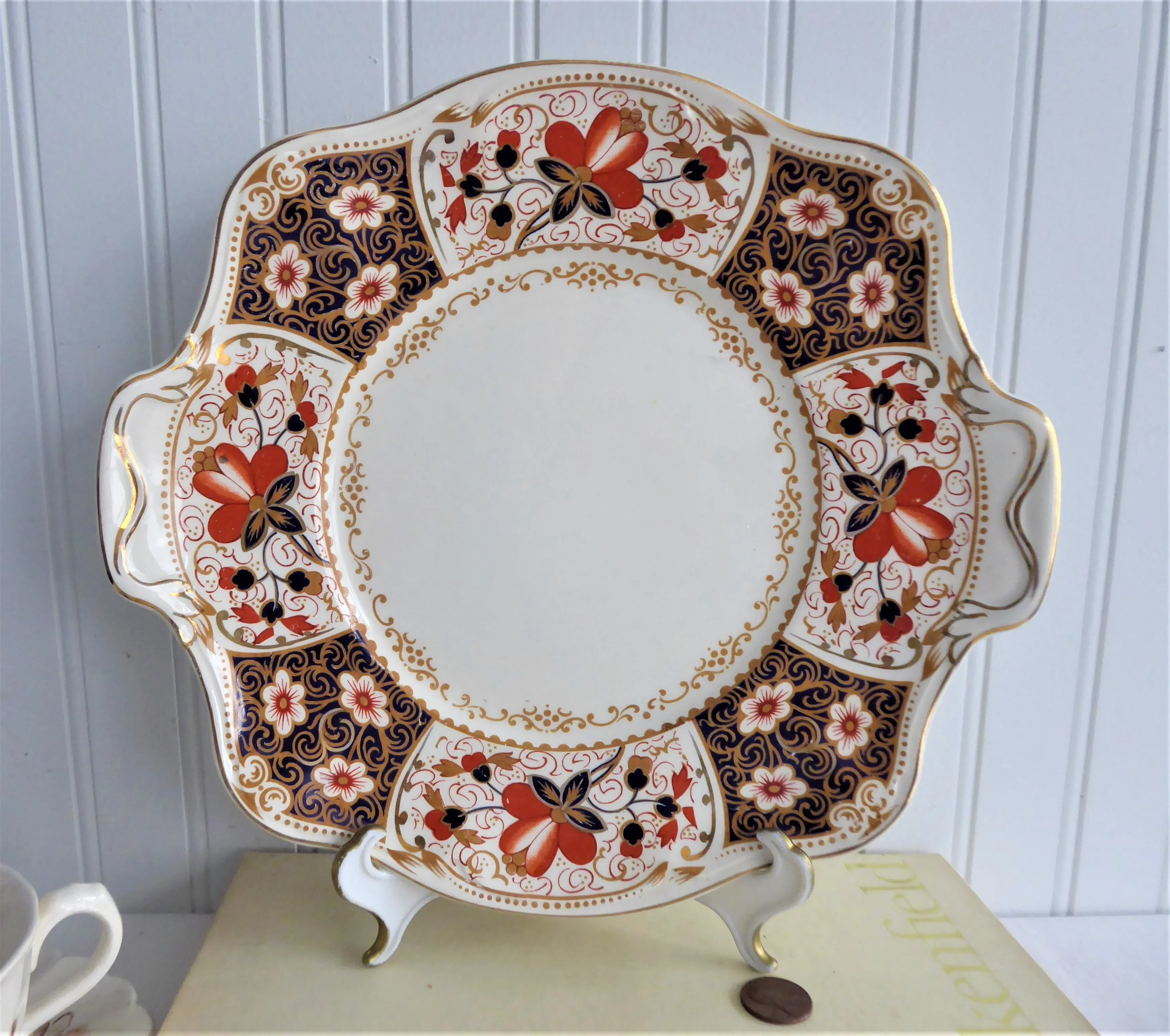 Johnson Bros Rutland Lugged Cake Plate Imari Pareek 1913-1928 Serving