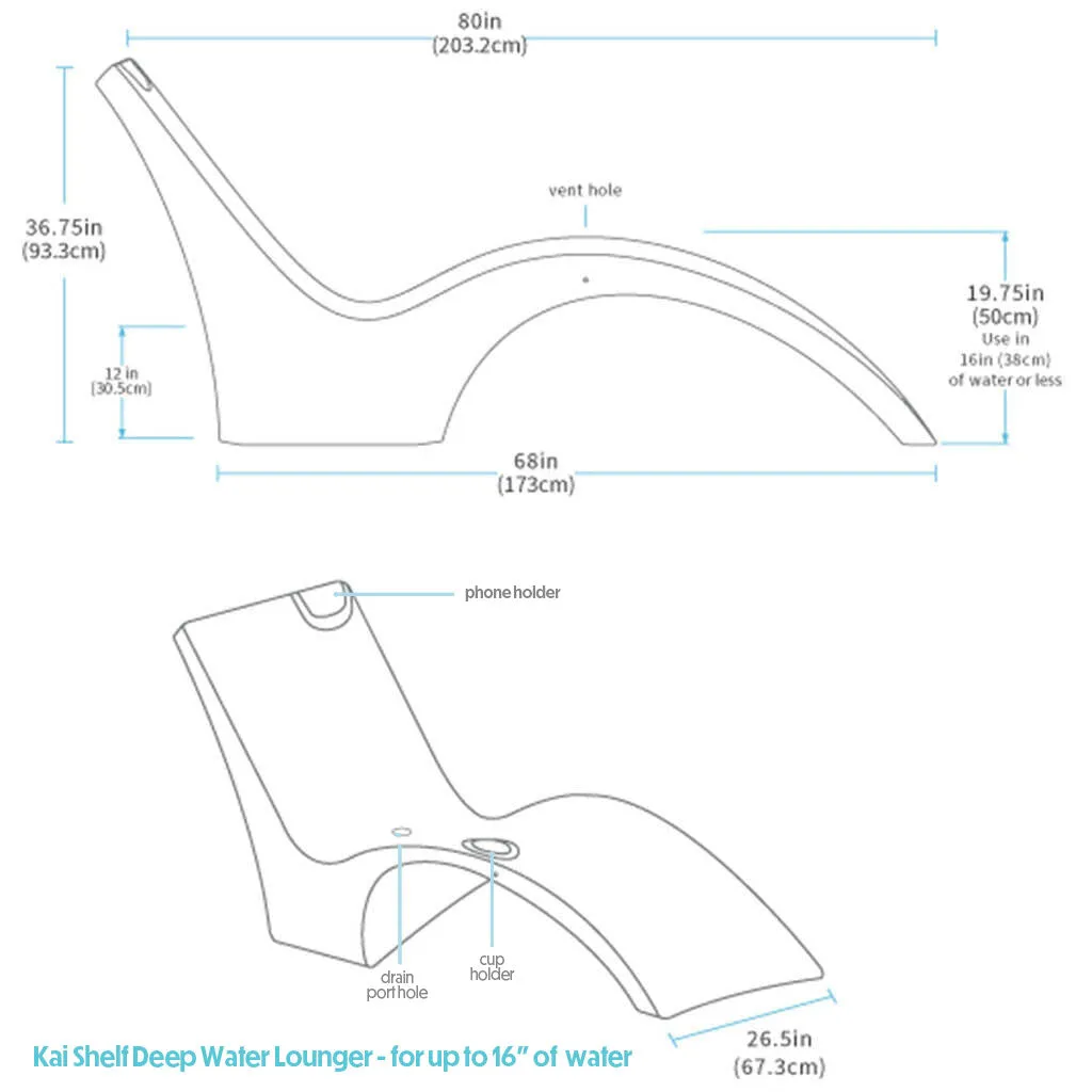 Kai Deep Water Shelf Lounger, White (Set of Two) - Pool Lounge Chair