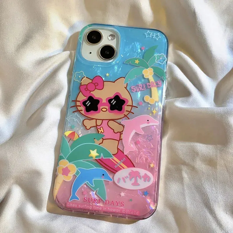 Kitty Hawaii Phone Case With Chain SK393