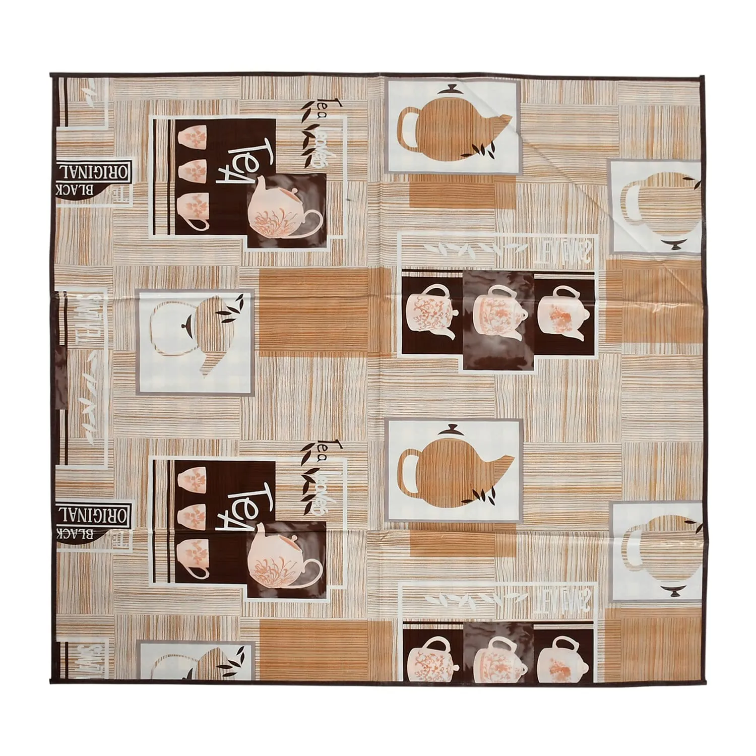 Kuber Industries PVC Kattle Print Both Sided Bed Server Food Mat, Bedsheet Protector for Home 36"x36" (Light Brown) 54KM4336