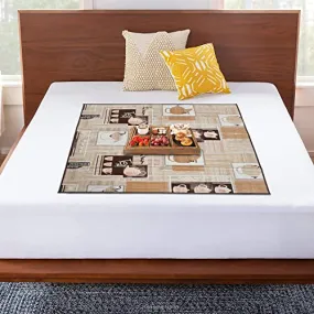 Kuber Industries PVC Kattle Print Both Sided Bed Server Food Mat, Bedsheet Protector for Home 36"x36" (Light Brown) 54KM4336