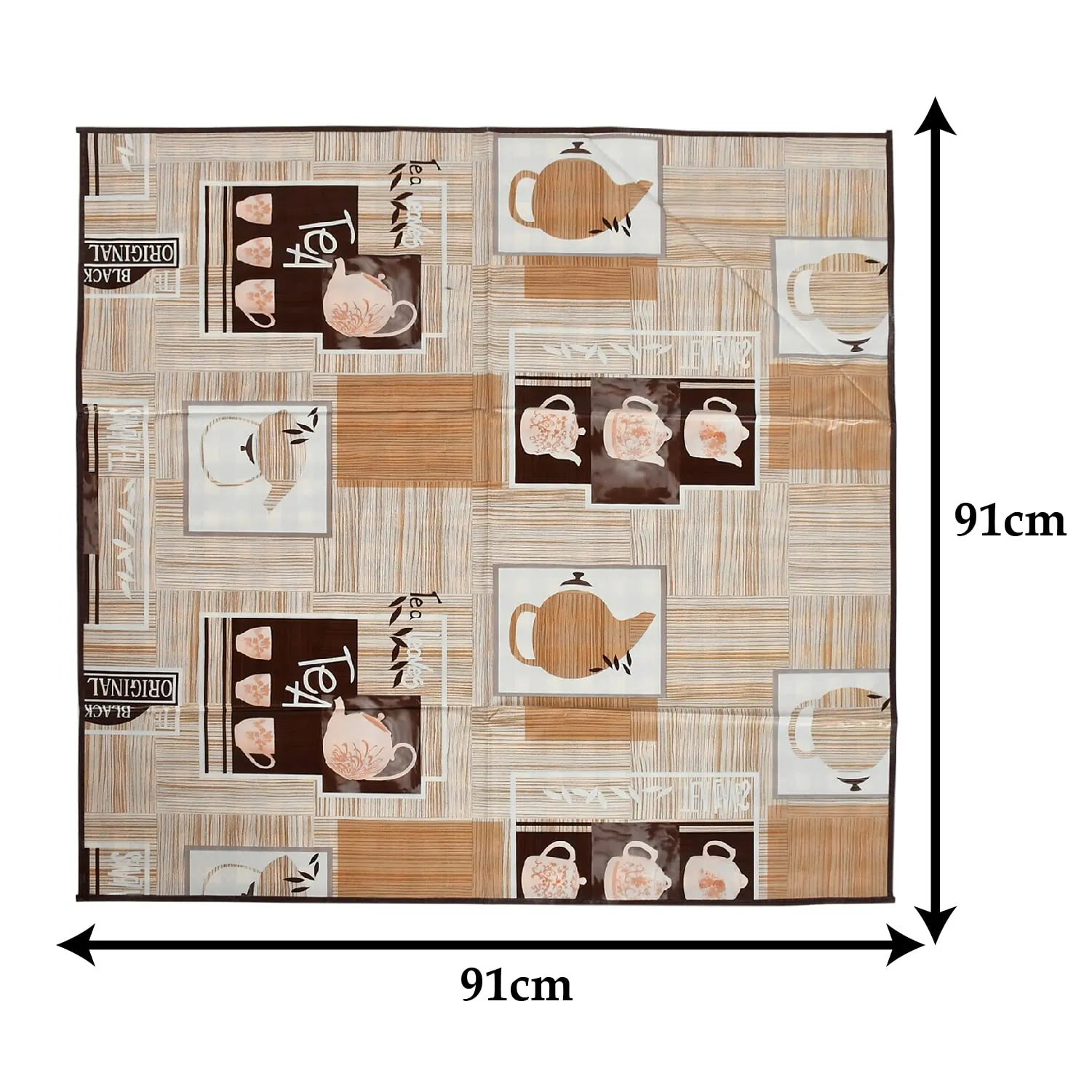 Kuber Industries PVC Kattle Print Both Sided Bed Server Food Mat, Bedsheet Protector for Home 36"x36" (Light Brown) 54KM4336