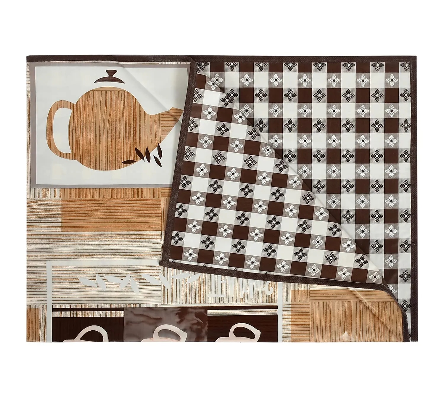 Kuber Industries PVC Kattle Print Both Sided Bed Server Food Mat, Bedsheet Protector for Home 36"x36" (Light Brown) 54KM4336