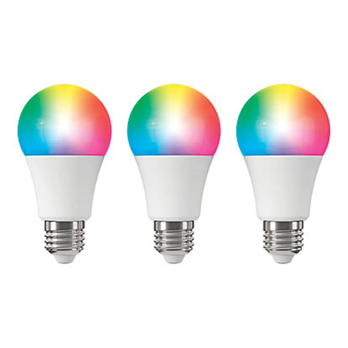 LAP  E27 A60 RGB & White LED Smart Light Bulb 7.3W 806lm 3 Pack