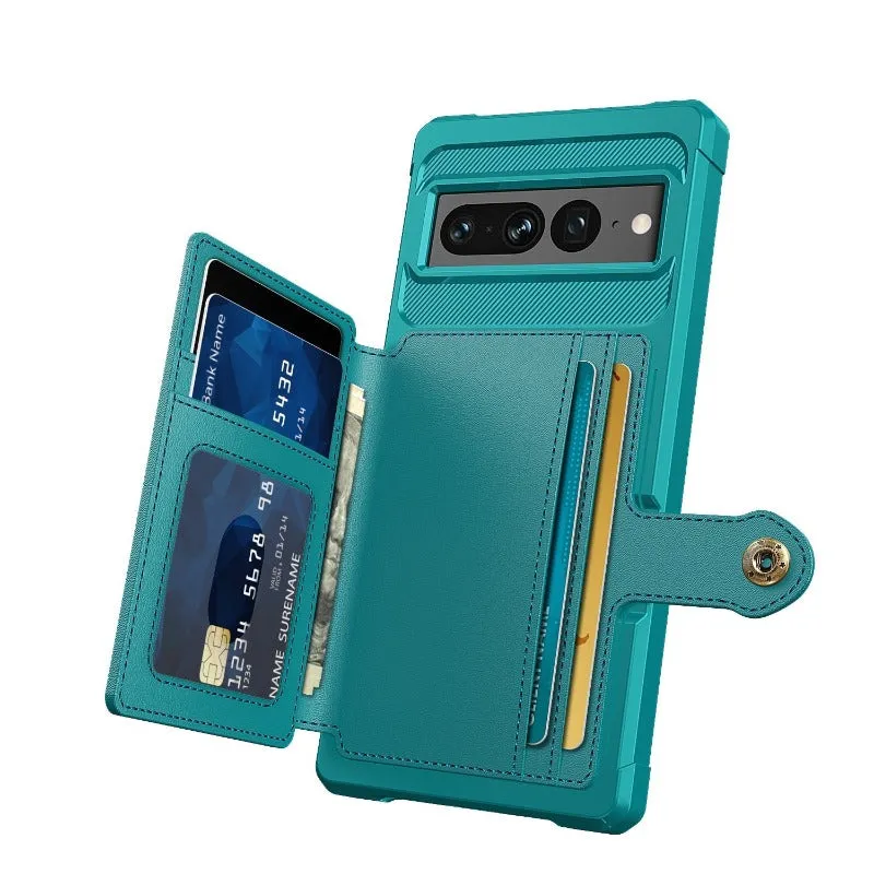 Leather Magnetic Phone Case With Wallet Cards Solt For Google Pixel 7