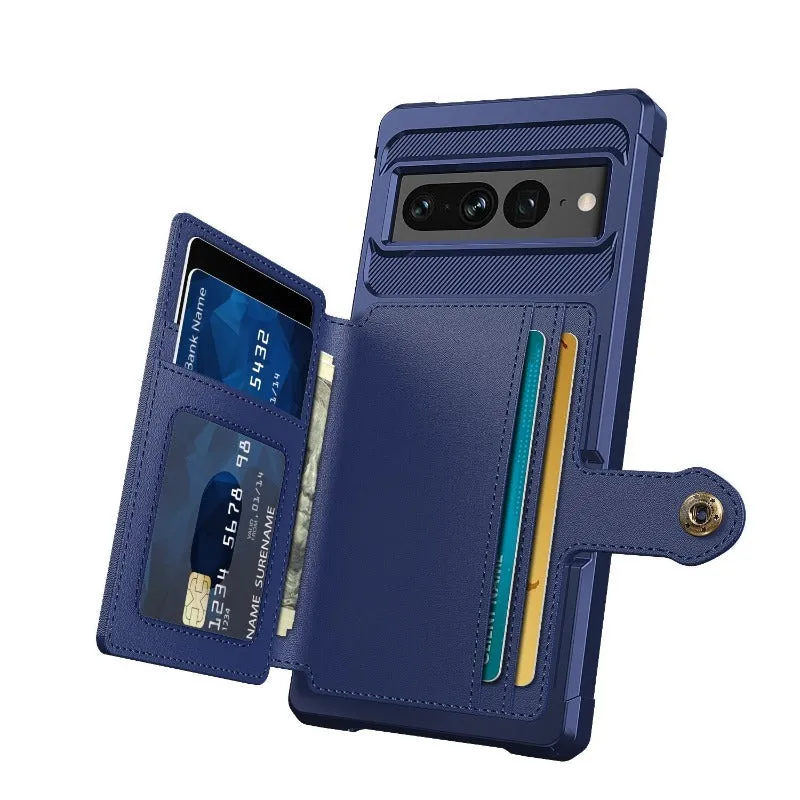 Leather Magnetic Phone Case With Wallet Cards Solt For Google Pixel 7