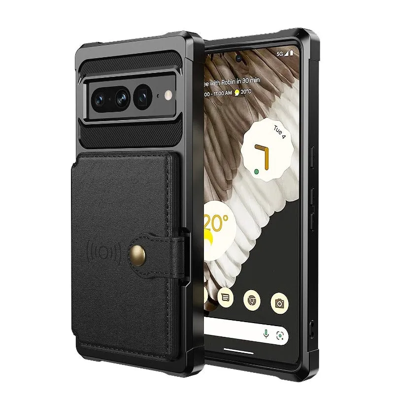 Leather Magnetic Phone Case With Wallet Cards Solt For Google Pixel 7