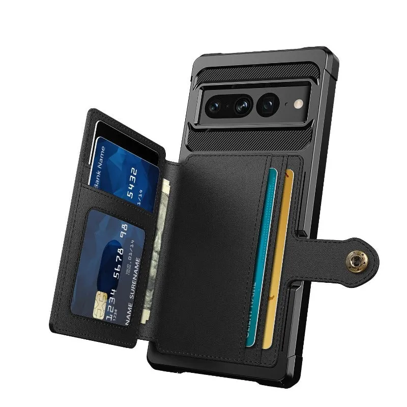 Leather Magnetic Phone Case With Wallet Cards Solt For Google Pixel 7