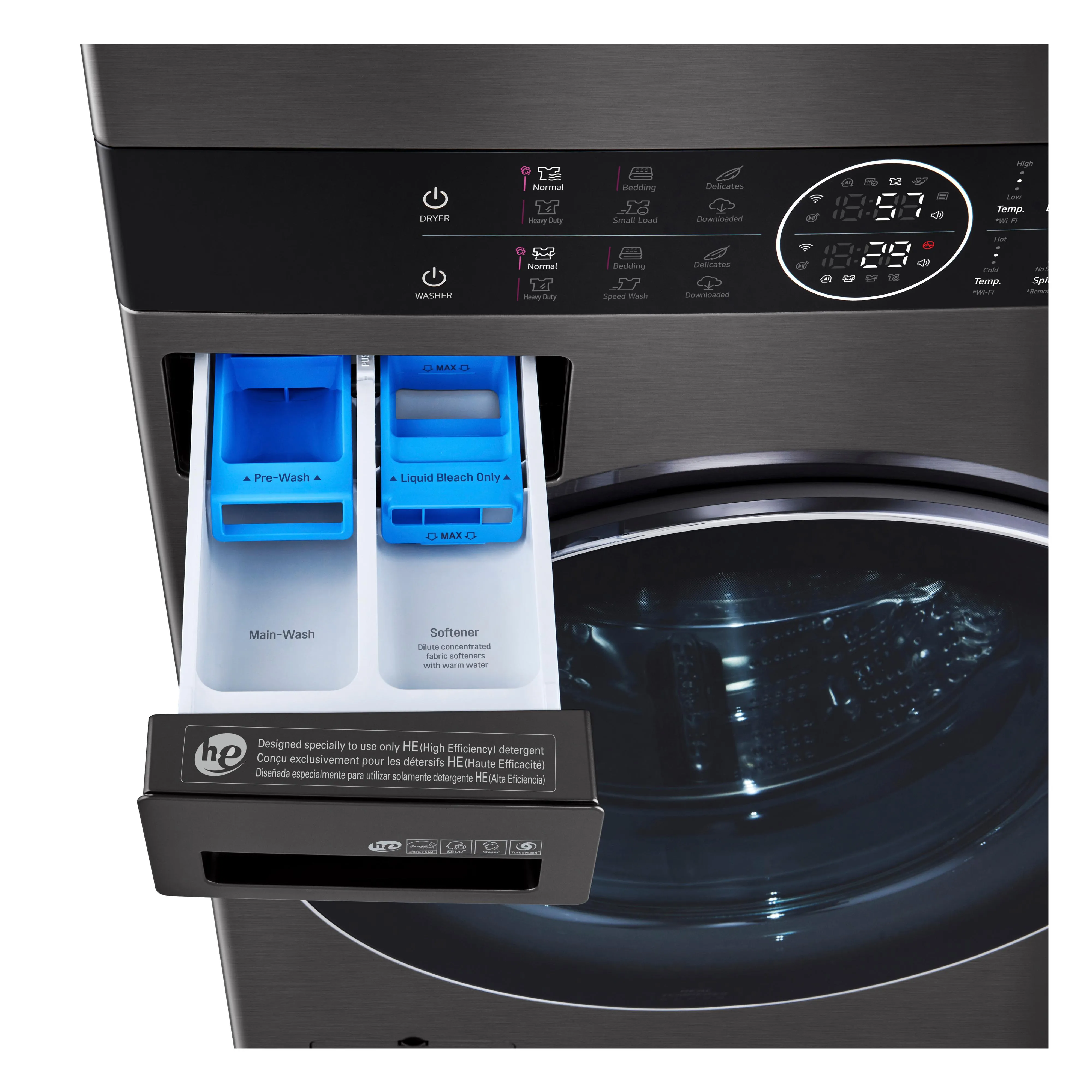 LG Stacked Washer/Dryer Gas Laundry Center with TurboWash™ 360 Technology WKGX201HBA