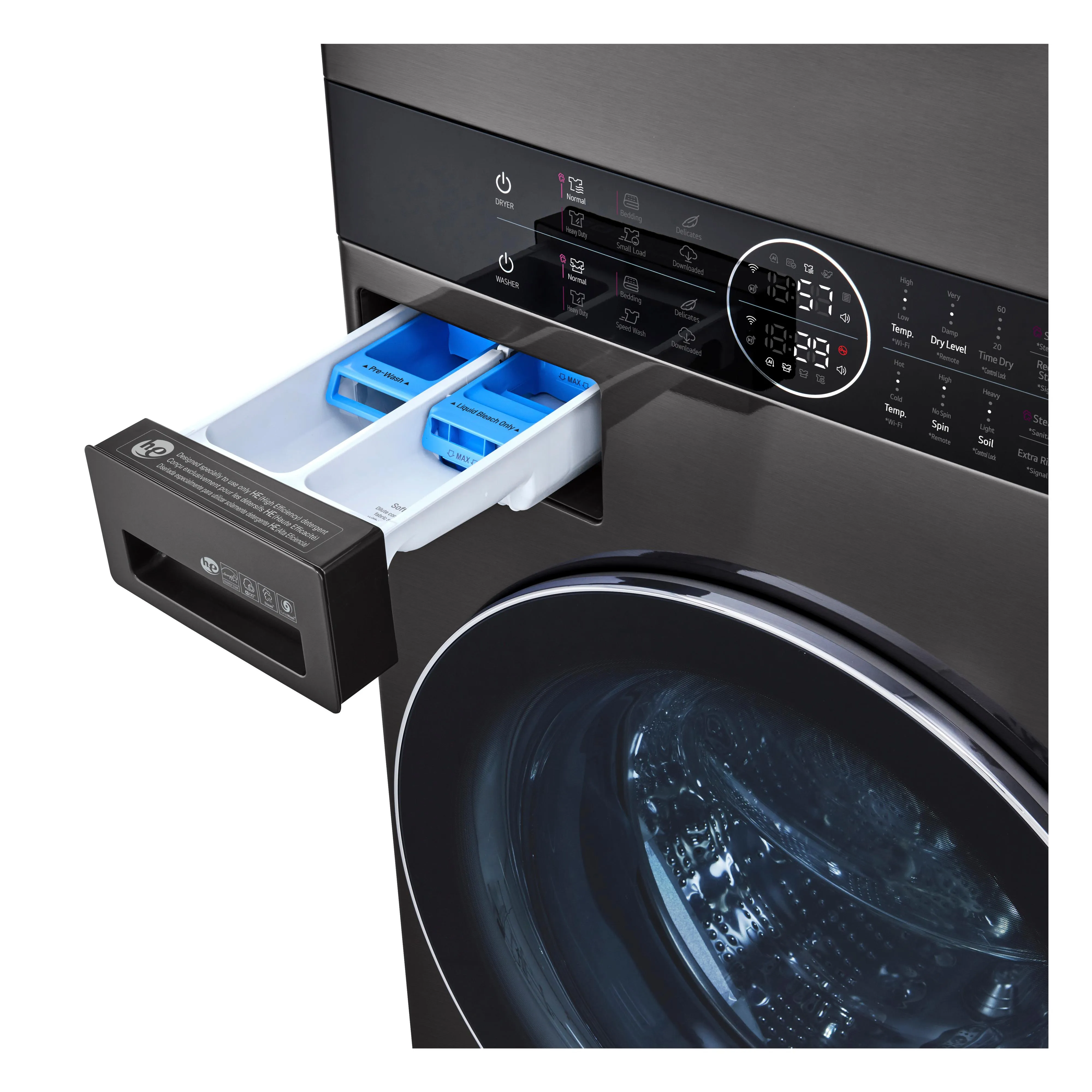 LG Stacked Washer/Dryer Gas Laundry Center with TurboWash™ 360 Technology WKGX201HBA