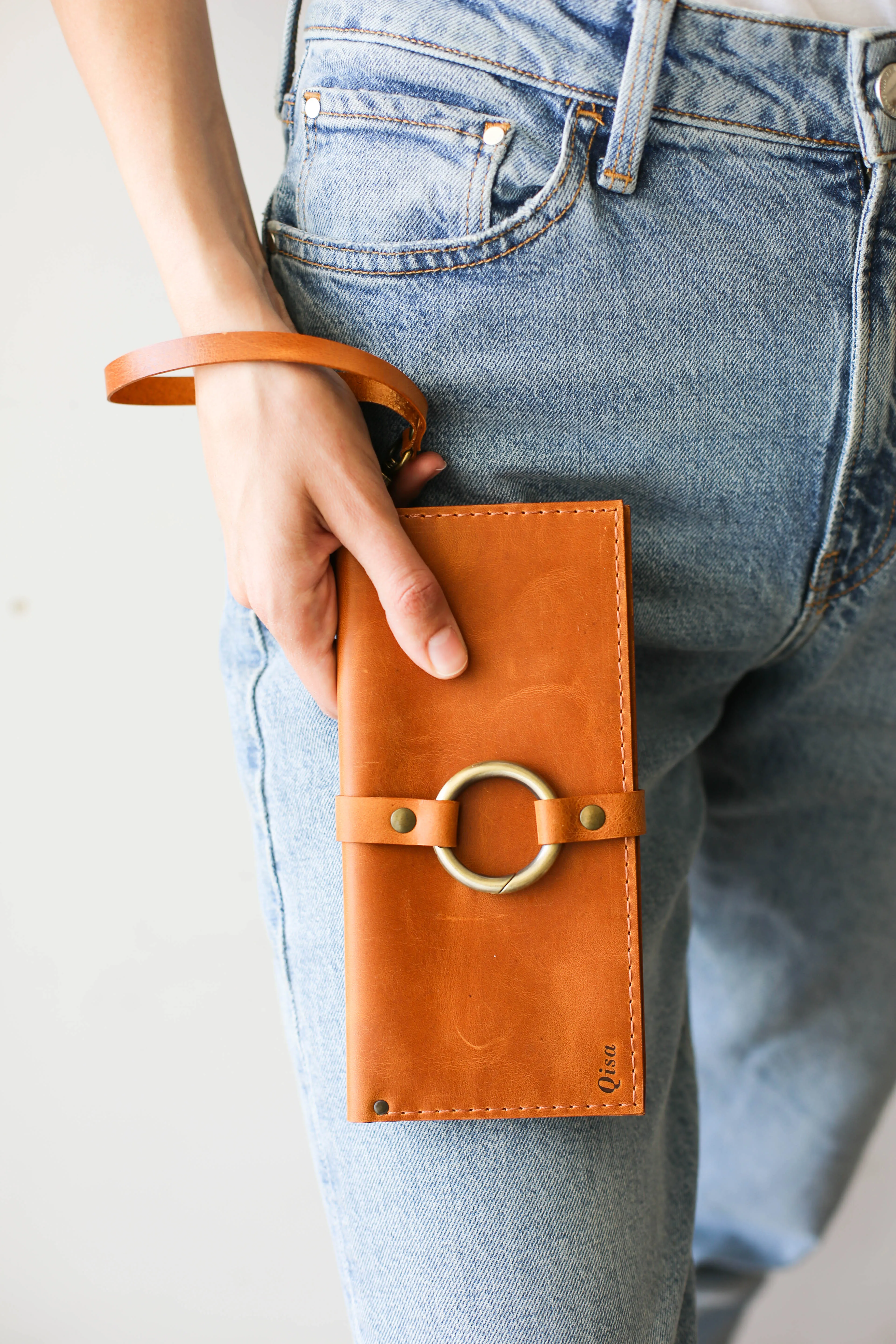 Long Leather Wallets - Phone Wallets with zipper