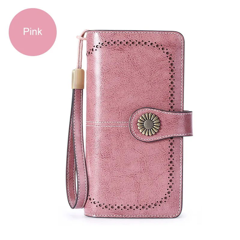 Long retro phone wallet -Cow Leather（👉👉Free shipping）