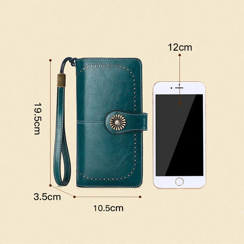 Long retro phone wallet -Cow Leather（👉👉Free shipping）