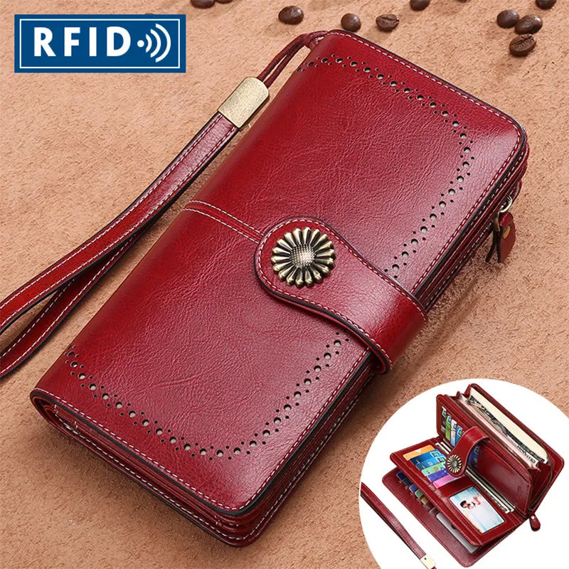 Long retro phone wallet -Cow Leather（👉👉Free shipping）