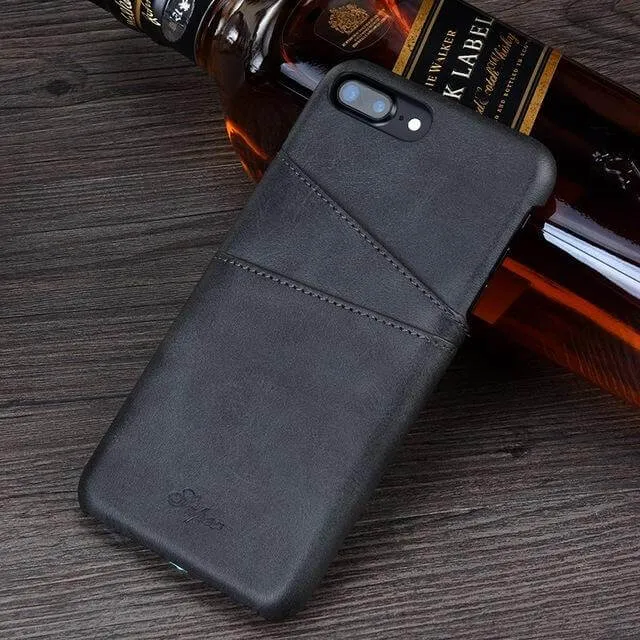 Luxury Leather Wallet Case for Iphone Models