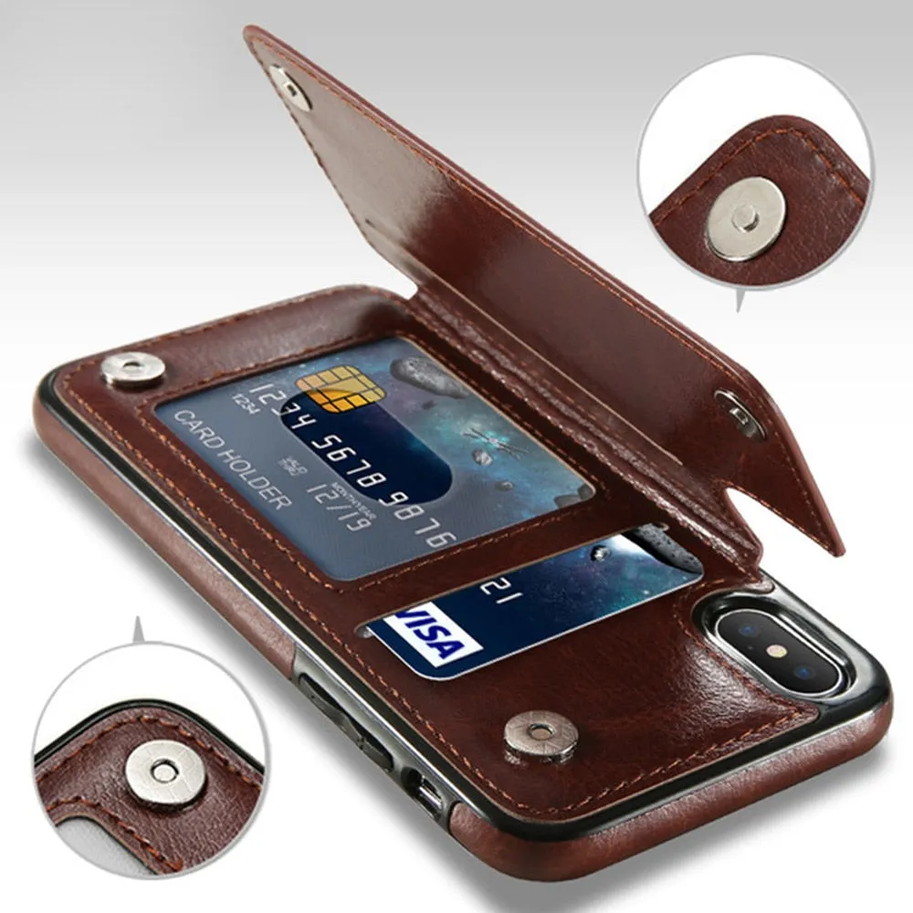 Luxury Slim Fit Premium Leather Flip Case For iPhone