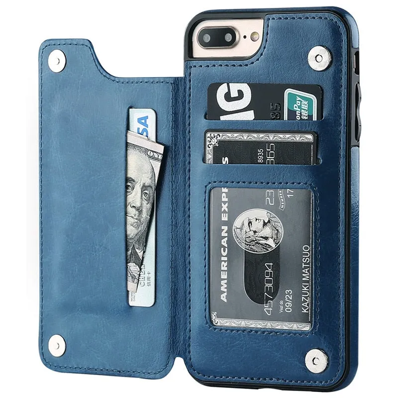 Luxury Slim Fit Premium Leather Flip Case For iPhone