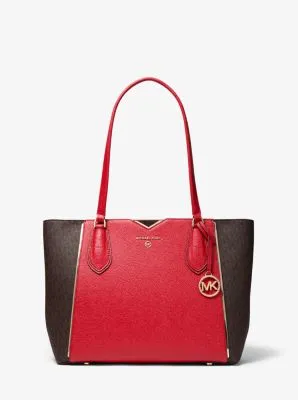 Mae Medium Pebbled Leather and Logo Tote Bag