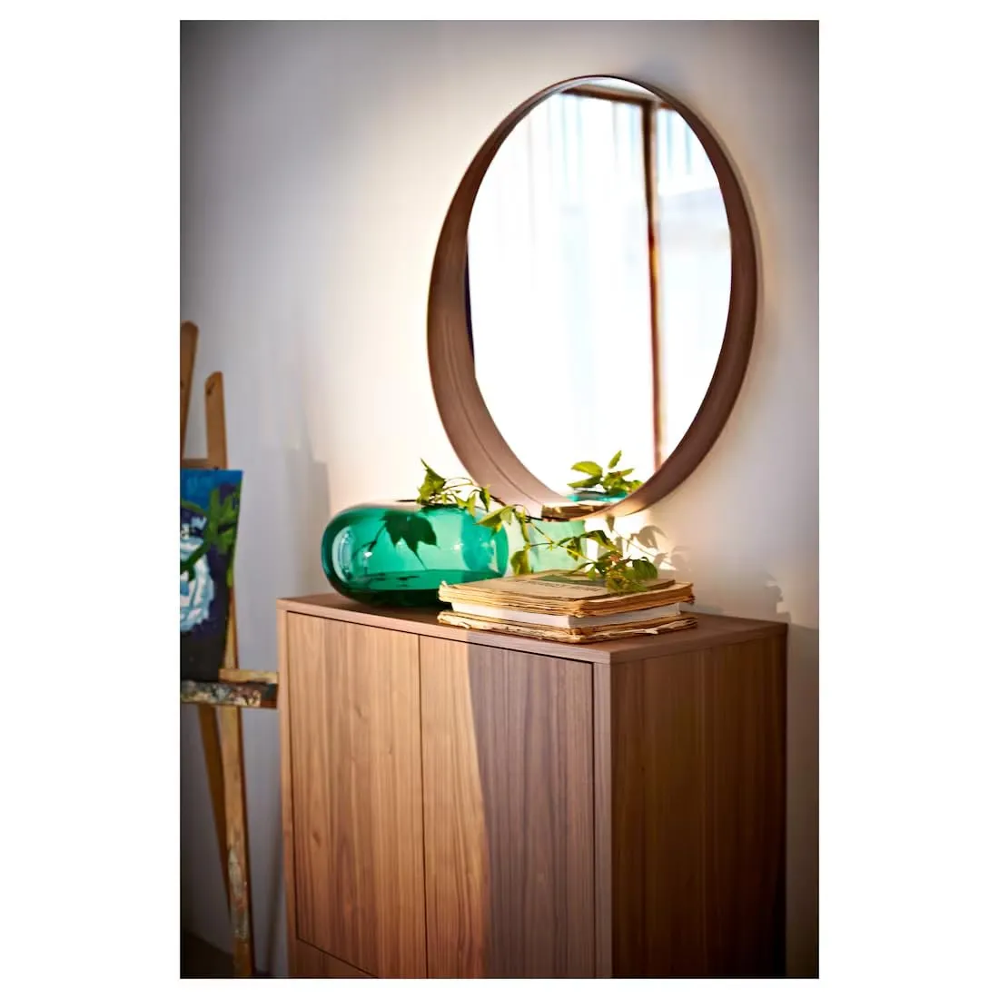 MARIAS KOMMERCE Stockholm Mirror, Walnut Veneer, 80 cm (31 1/2 ")