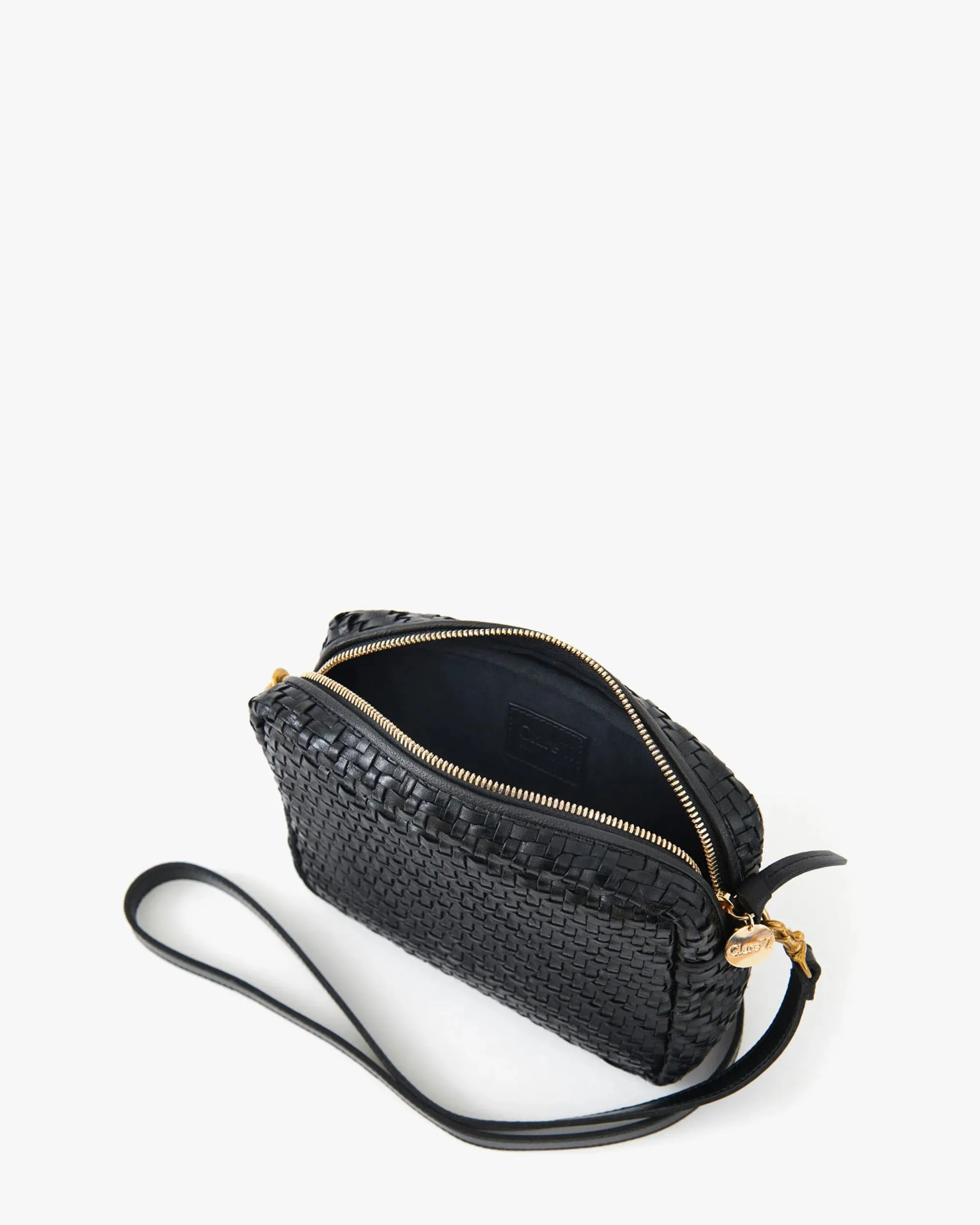 Midi Sac- Black Woven Zig Zag