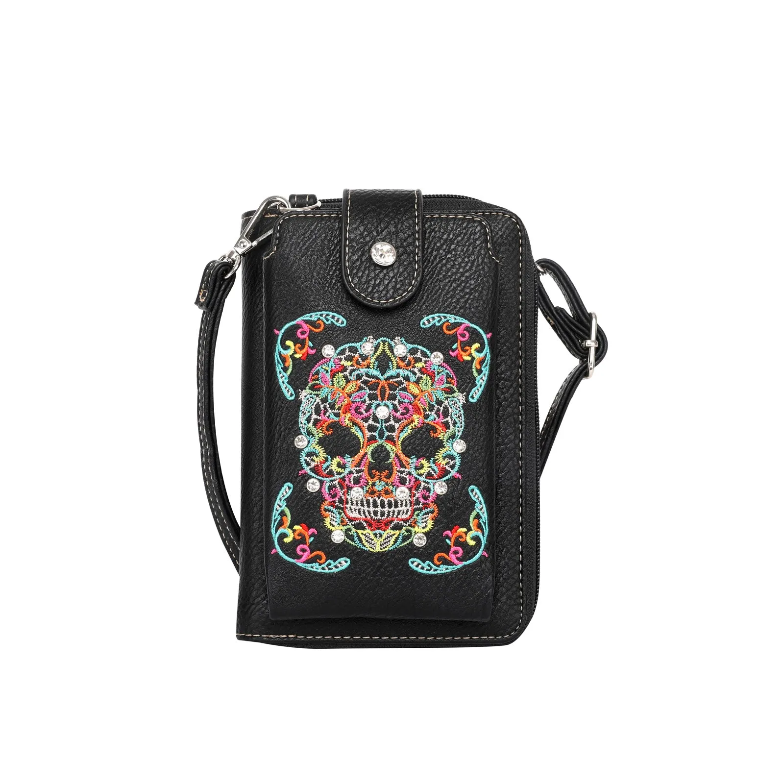 MW494-183  Montana West Sugar Skull Collection Phone Wallet/Crossbody