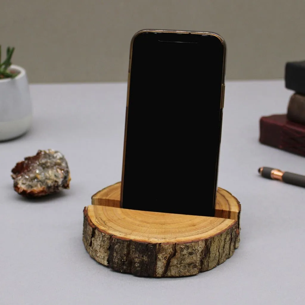 Natural Wooden Phone Holders - Mobile Device Phone Wood Stand