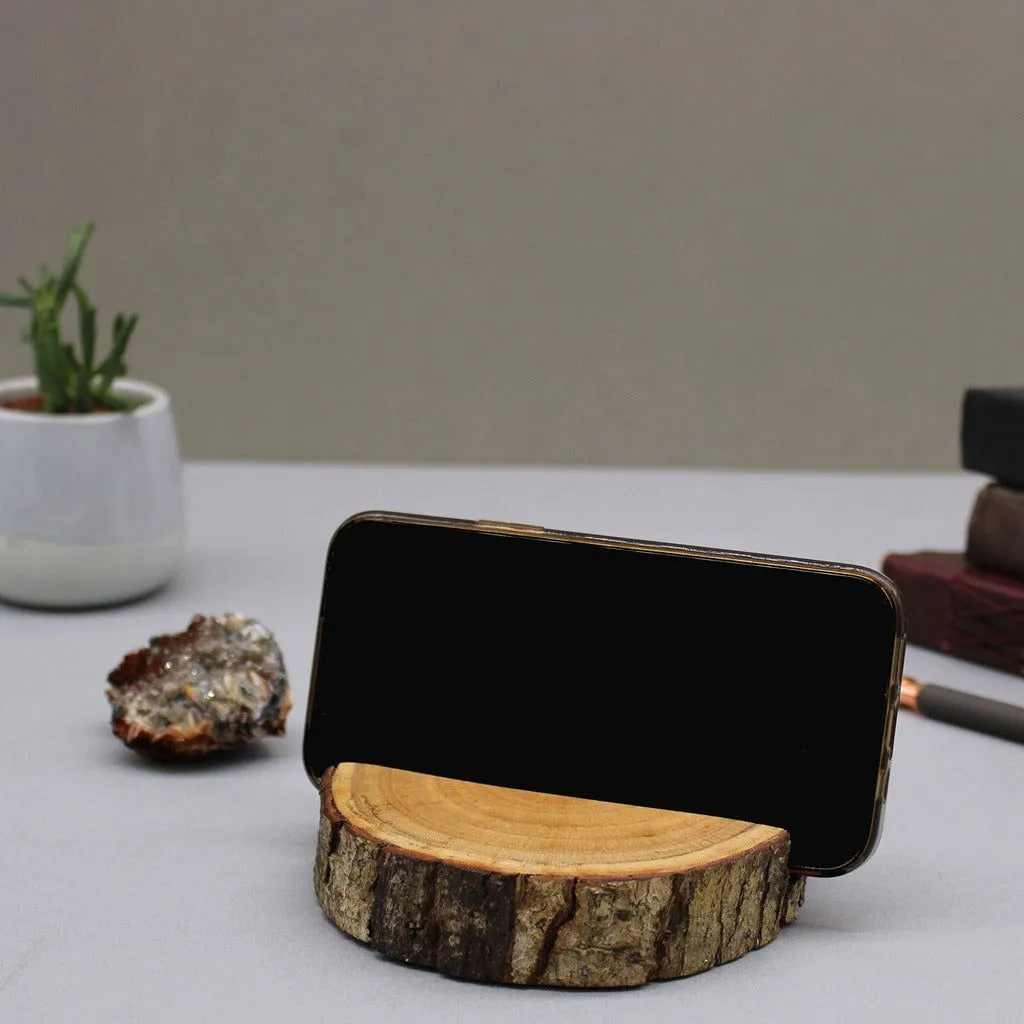 Natural Wooden Phone Holders - Mobile Device Phone Wood Stand