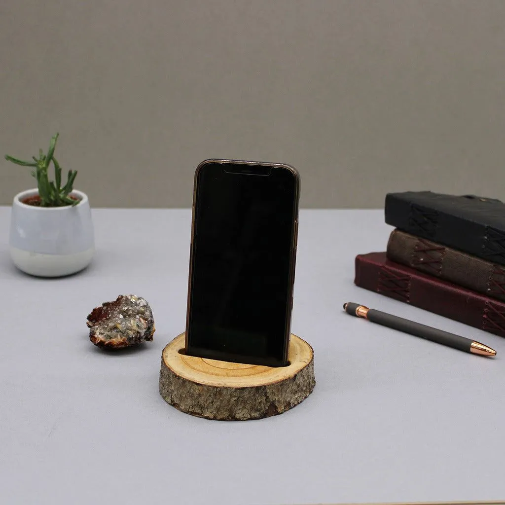 Natural Wooden Phone Holders - Mobile Device Phone Wood Stand