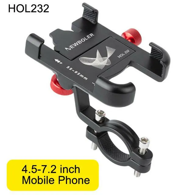 NEWBOLER MTB Phone Mount Stand Bicycle Holder 360 Degrees Rotatable Aluminum Adjustable Bike Phone Holder Nonslip Holder