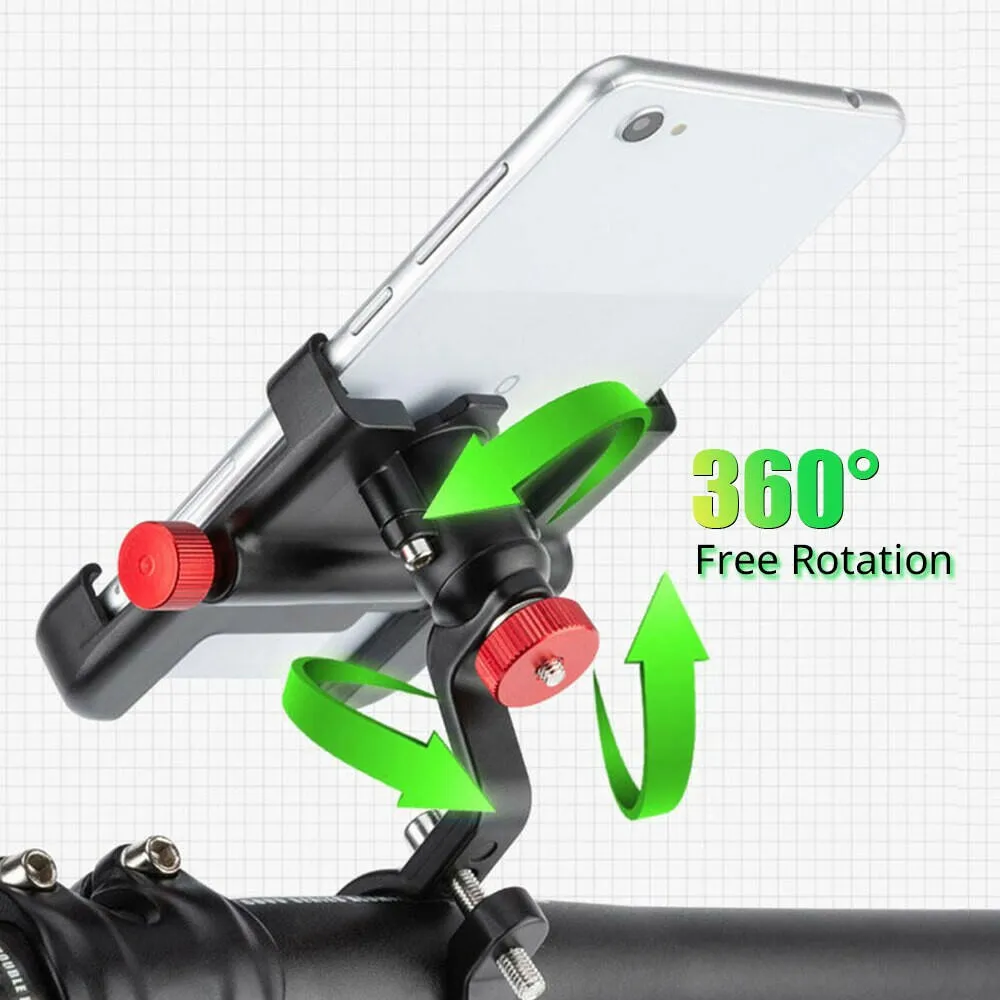 NEWBOLER MTB Phone Mount Stand Bicycle Holder 360 Degrees Rotatable Aluminum Adjustable Bike Phone Holder Nonslip Holder