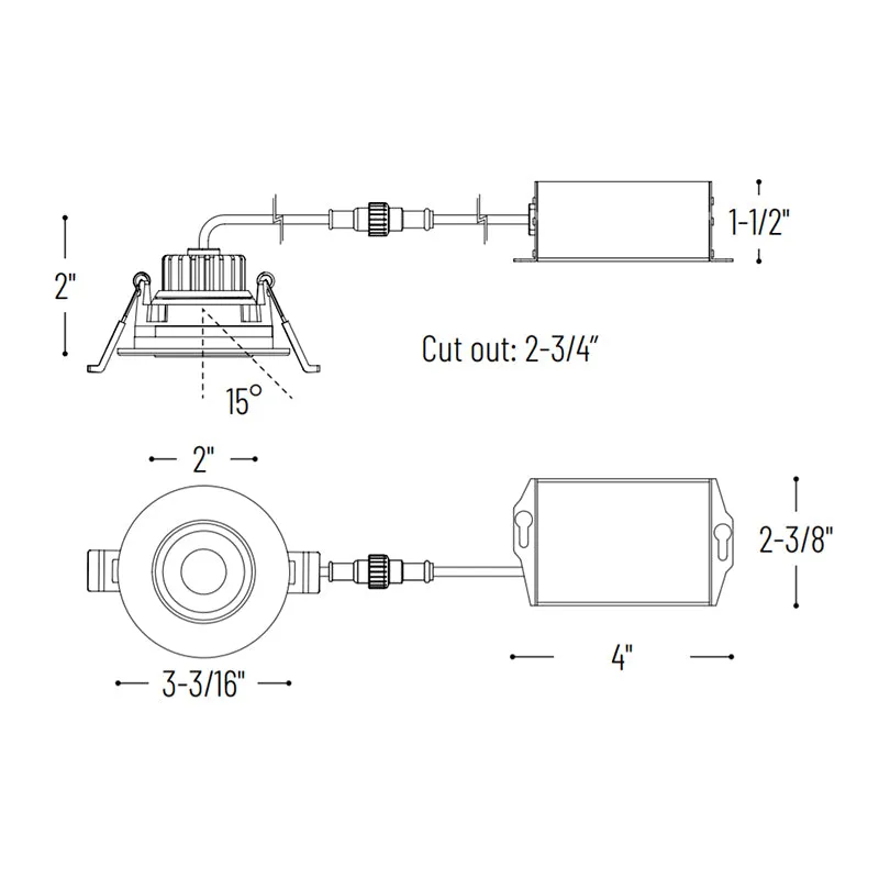 Nora NM2-2RG 2" 8W Round LED Recessed Gimbal, 3000K